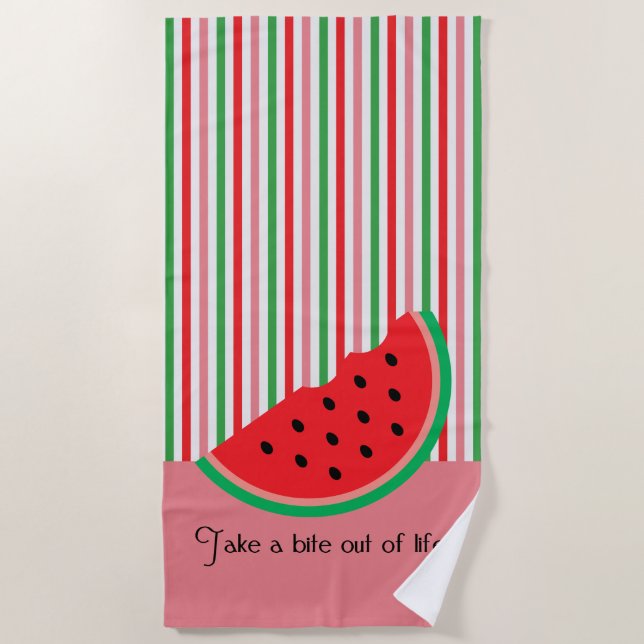 Take A Bite Out Of Life Beach Towel (Front)