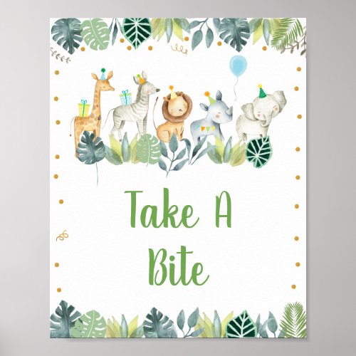 Take A Bite Safari Jungle Birthday Poster