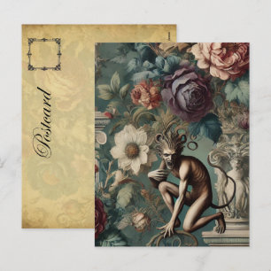 Take a Bow – Gothic Floral Design Holiday Postcard