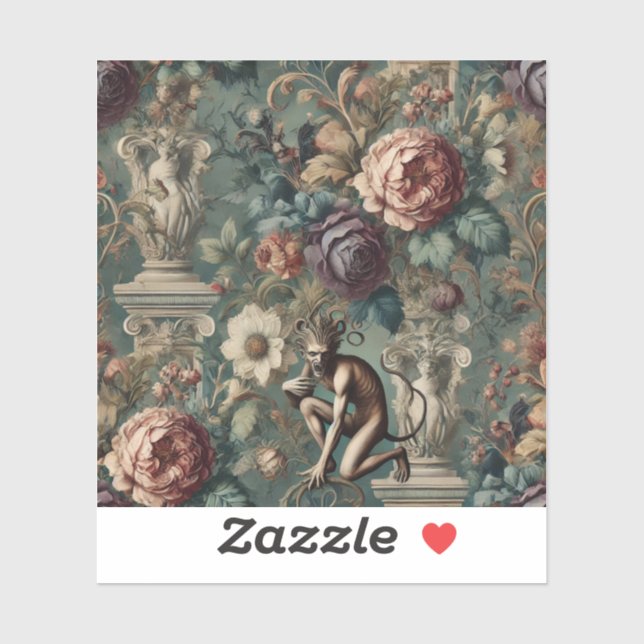 Take a Bow – Gothic Floral Design Sticker (Sheet)