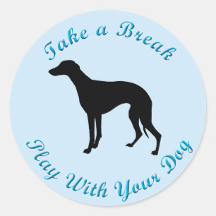 Take A Break (Whippet) Classic Round Sticker