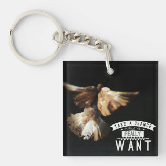 Take a Chance Pigeon Keychain