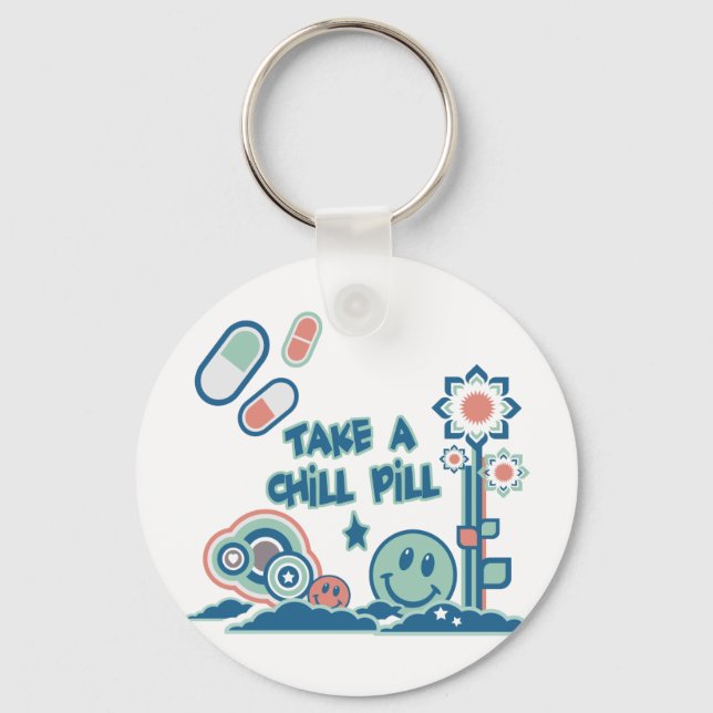 Take a Chill Pill Keychain (Front)