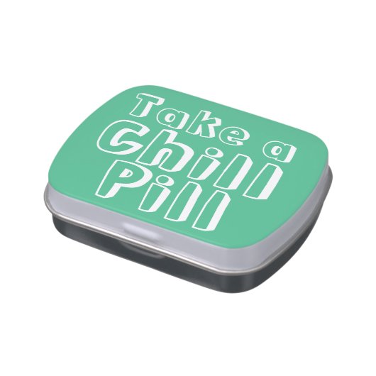 Take a Chill Pill Mint/Candy Container Jelly Belly Candy Tin (Side)
