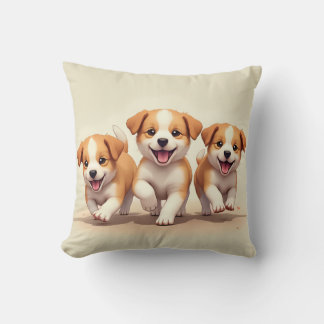 Take a cozy break with your smart and cute dog!! throw pillow