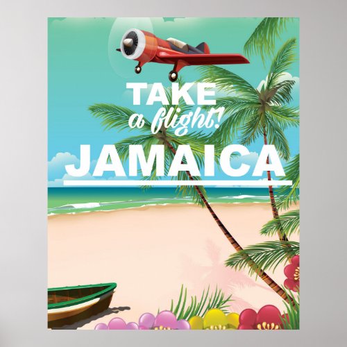 Take a Flight Jamaica Retro vacation poster