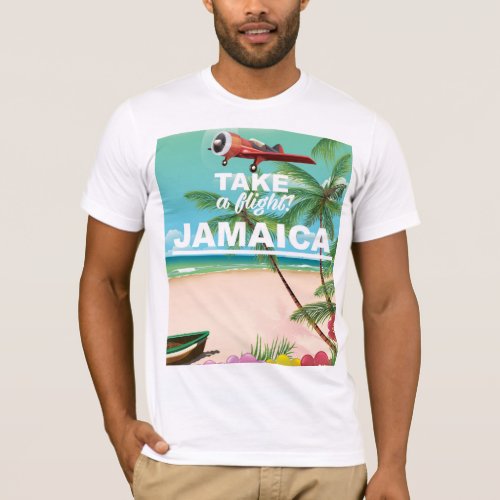 Take a Flight Jamaica Retro vacation poster T_Shirt