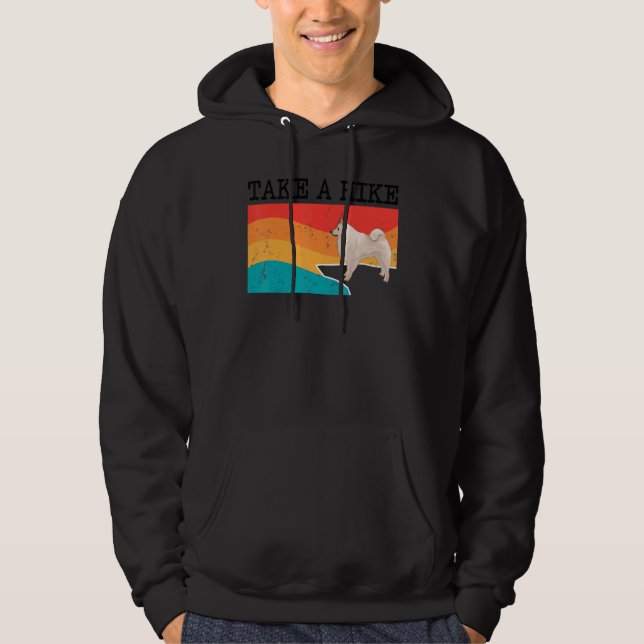 Take A Hike American Eskimo Dog Graphic Hiking Hoodie (Front)