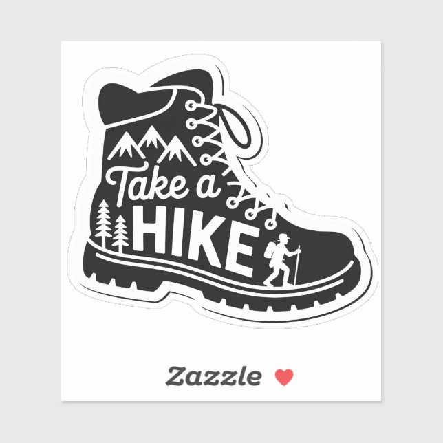 Take a Hike Boot Silhouette Design Sticker (Sheet)