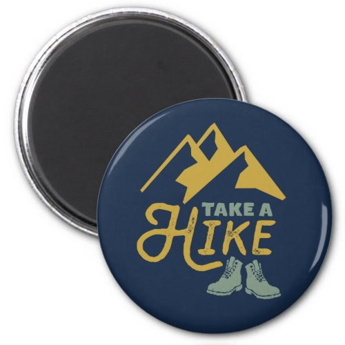 Take a Hike Funny Hiking Pun Hiker Vintage Retro Magnet