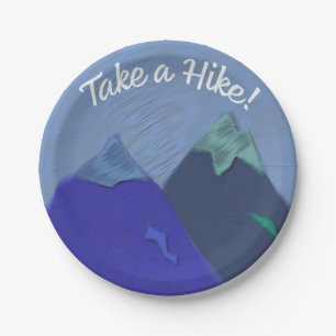 Take a Hike Mountain Peak Paper Plates