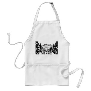 Take a Hike quote monochrome mountain landscape Adult Apron