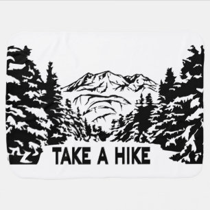 Take a Hike quote monochrome mountain landscape Baby Blanket