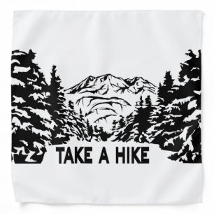 Take a Hike quote monochrome mountain landscape Bandana