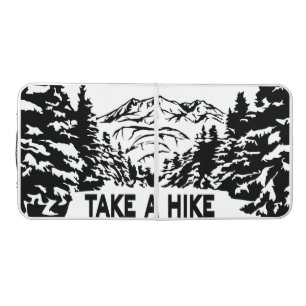 Take a Hike quote monochrome mountain landscape Beer Pong Table