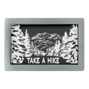 Take a Hike quote monochrome mountain landscape Belt Buckle