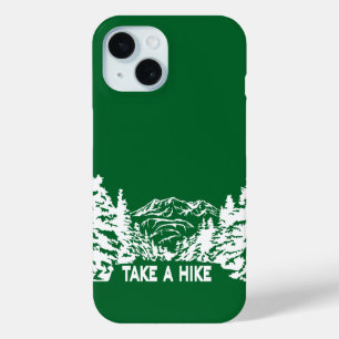 Take a Hike quote monochrome mountain landscape iPhone 15 Case