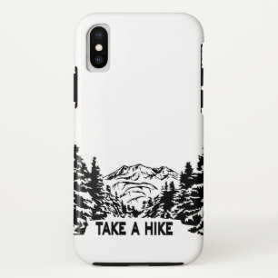 Take a Hike quote monochrome mountain landscape iPhone X Case