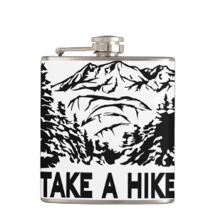 Take a Hike quote monochrome mountain landscape Flask