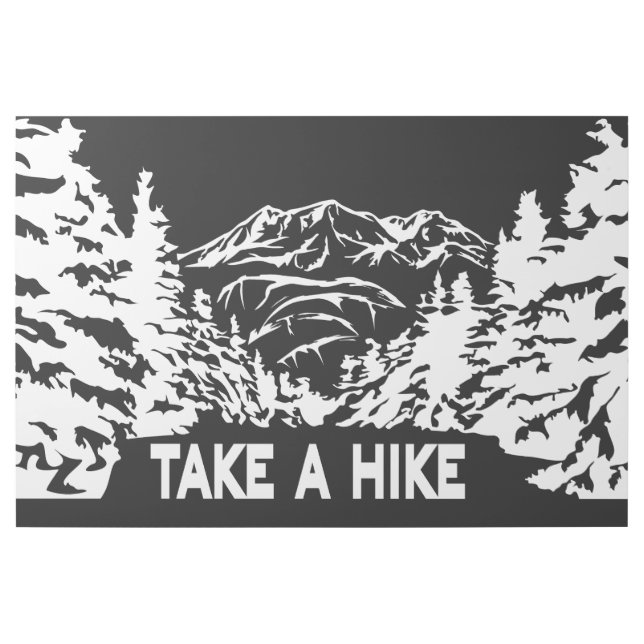 Take a Hike quote monochrome mountain landscape Gallery Wrap (Front)