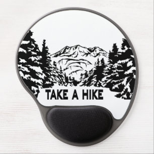 Take a Hike quote monochrome mountain landscape Gel Mouse Pad