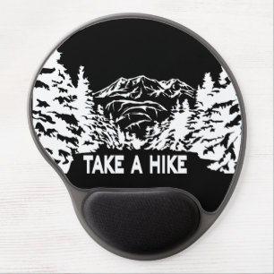 Take a Hike quote monochrome mountain landscape Gel Mouse Pad