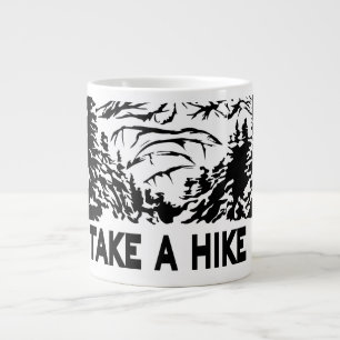 Take a Hike quote monochrome mountain landscape Giant Coffee Mug