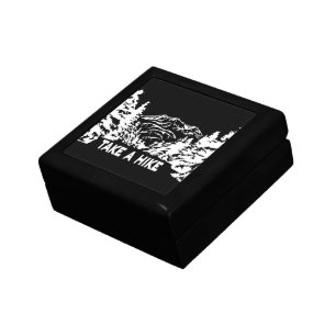 Take a Hike quote monochrome mountain landscape Gift Box