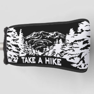 Take a Hike quote monochrome mountain landscape Golf Head Cover