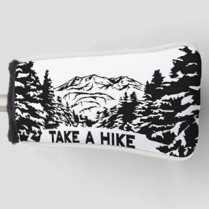 Take a Hike quote monochrome mountain landscape Golf Head Cover