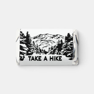 Take a Hike quote monochrome mountain landscape Hershey's Miniatures