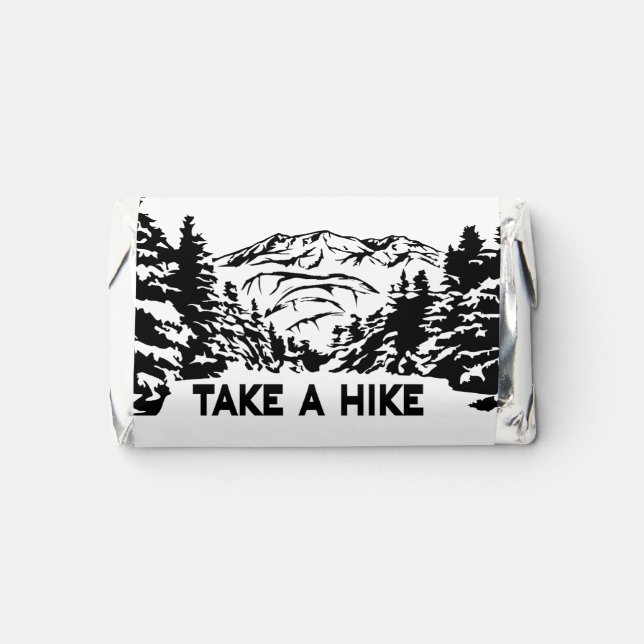 Take a Hike quote monochrome mountain landscape Hershey's Miniatures (Front)