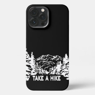 Take a Hike quote monochrome mountain landscape iPhone 13 Pro Max Case
