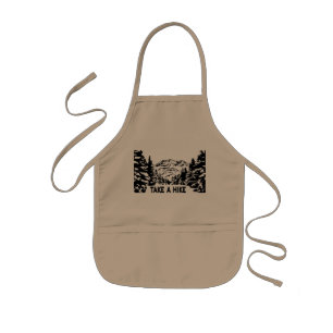 Take a Hike quote monochrome mountain landscape Kids' Apron