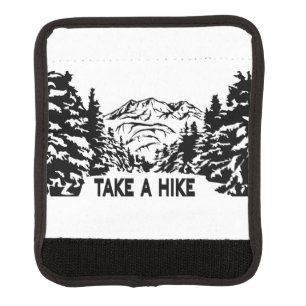 Take a Hike quote monochrome mountain landscape Luggage Handle Wrap