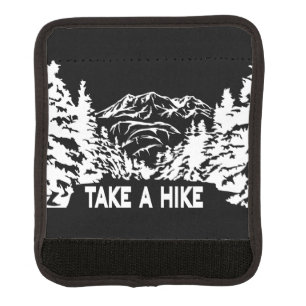 Take a Hike quote monochrome mountain landscape Luggage Handle Wrap