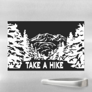 Take a Hike quote monochrome mountain landscape Magnetic Dry Erase Sheet