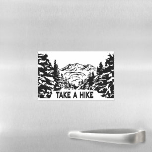 Take a Hike quote monochrome mountain landscape Magnetic Dry Erase Sheet