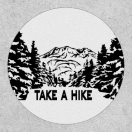 Take a Hike quote monochrome mountain landscape Patch