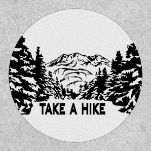 Take a Hike quote monochrome mountain landscape Patch