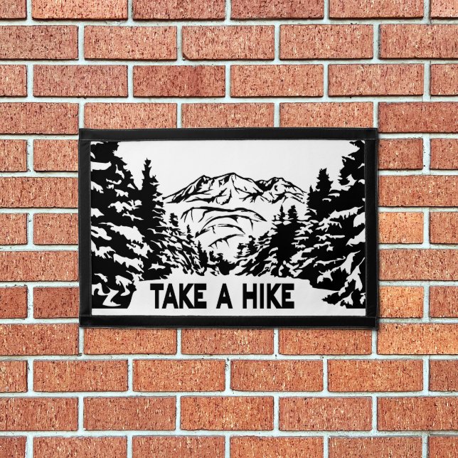 Take a Hike quote monochrome mountain landscape Pennant (Insitu 1)