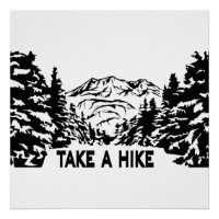 Take a Hike quote monochrome mountain landscape