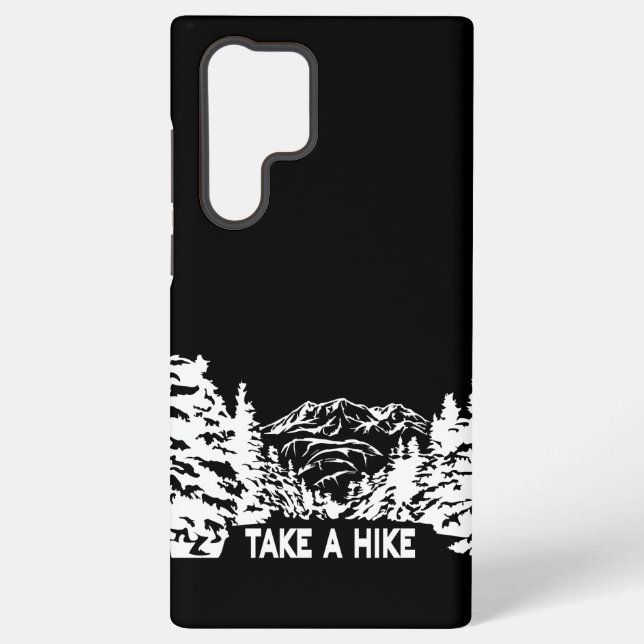 Take a Hike quote monochrome mountain landscape Samsung Galaxy Case (Back)