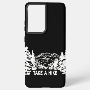 Take a Hike quote monochrome mountain landscape Samsung Galaxy S21+ Case