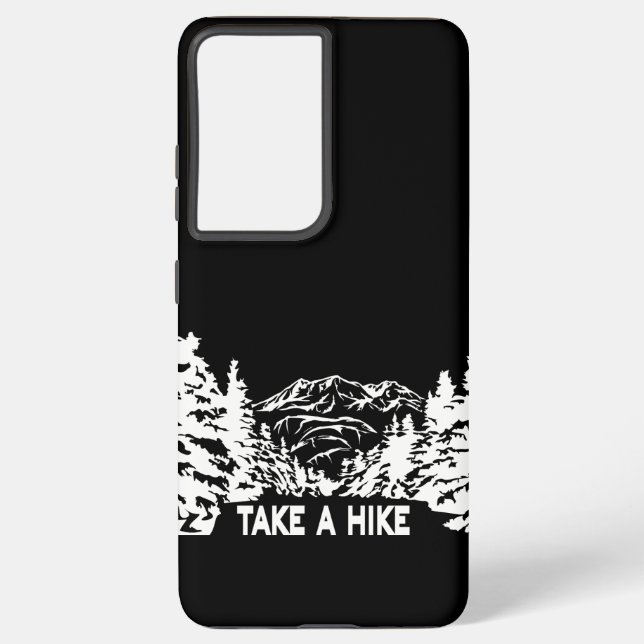 Take a Hike quote monochrome mountain landscape Samsung Galaxy Case (Back)