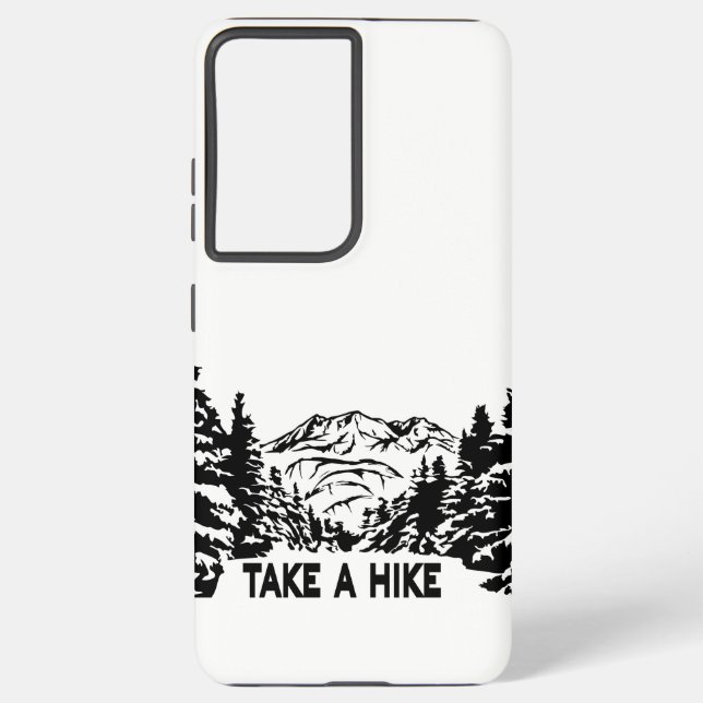 Take a Hike quote monochrome mountain landscape Samsung Galaxy Case (Back)