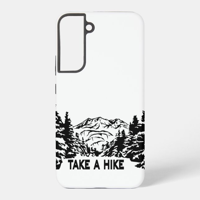 Take a Hike quote monochrome mountain landscape Samsung Galaxy Case (Back)