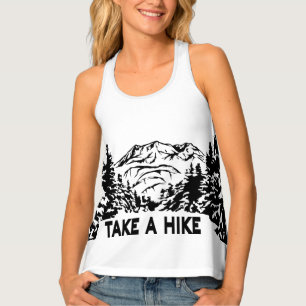Take a Hike quote monochrome mountain landscape Tank Top