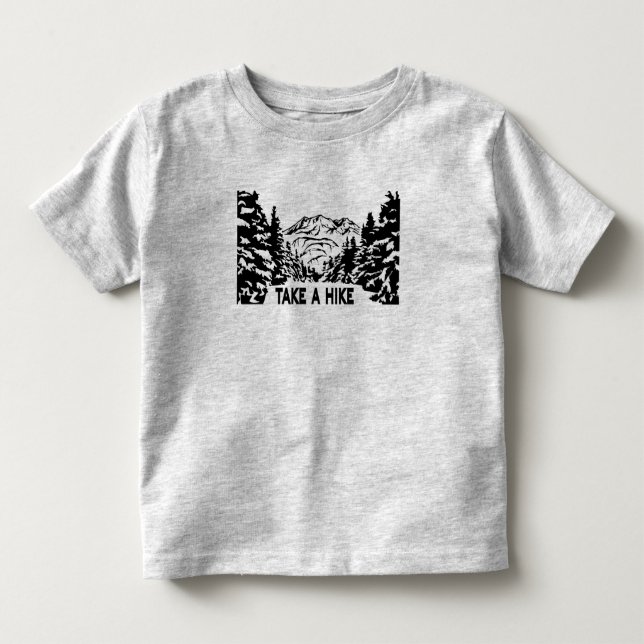 Take a Hike quote monochrome mountain landscape Toddler T-shirt (Front)