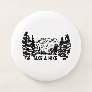 Take a Hike quote monochrome mountain landscape Wham-O Frisbee